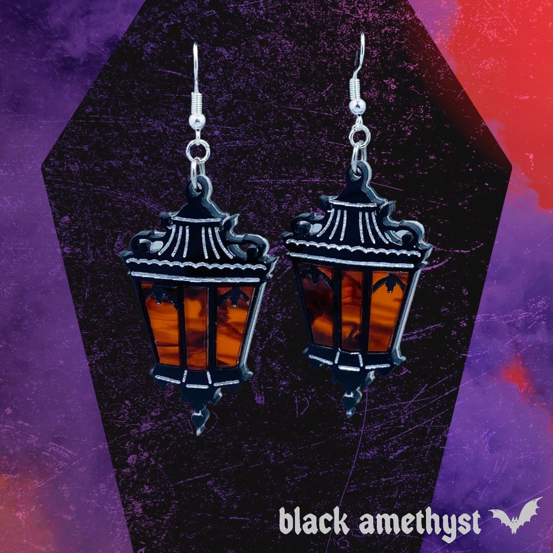 Amber Light Victorian Lantern Earrings