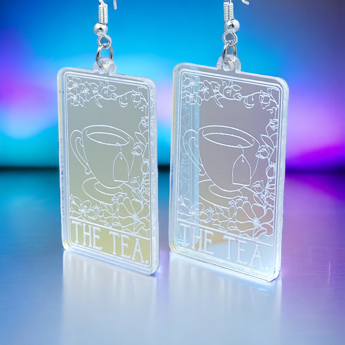 The Tea Tarot Card Iridescent Earrings