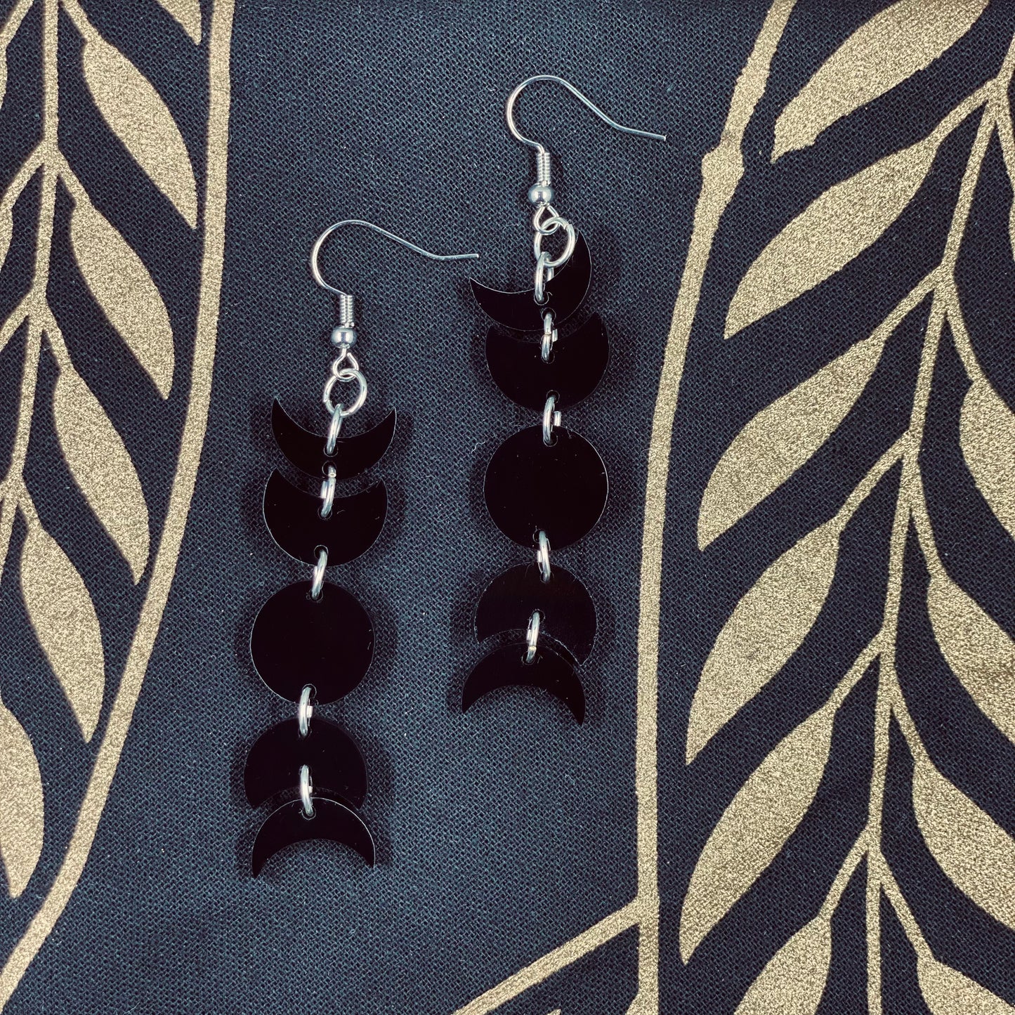 Black Moon Phases Dangle Earrings