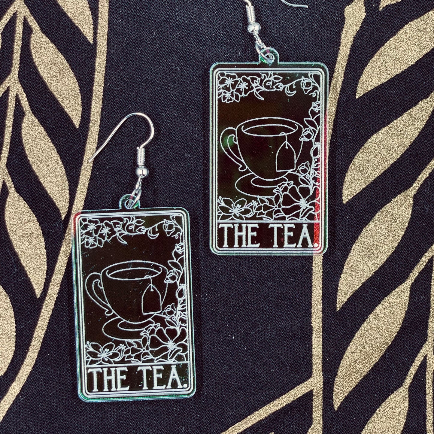 The Tea Tarot Card Iridescent Earrings