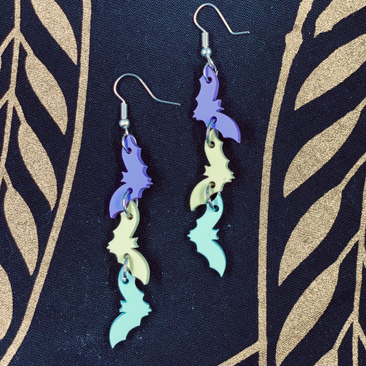 Pastel Bat Dangle Earrings