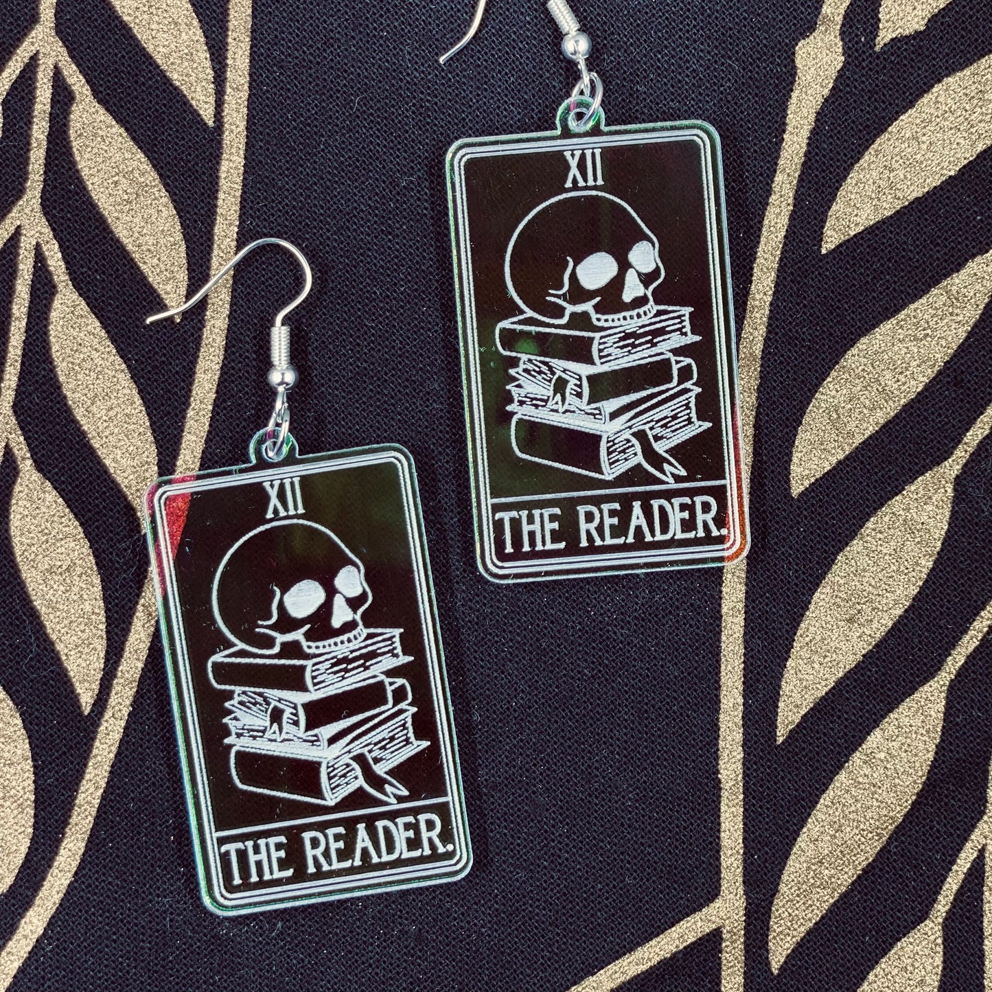 The Reader Tarot Card Iridescent Earrings