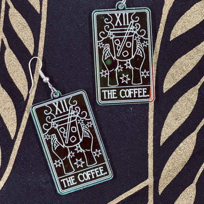 The Iced Coffee Tarot Card Iridescent Earrings