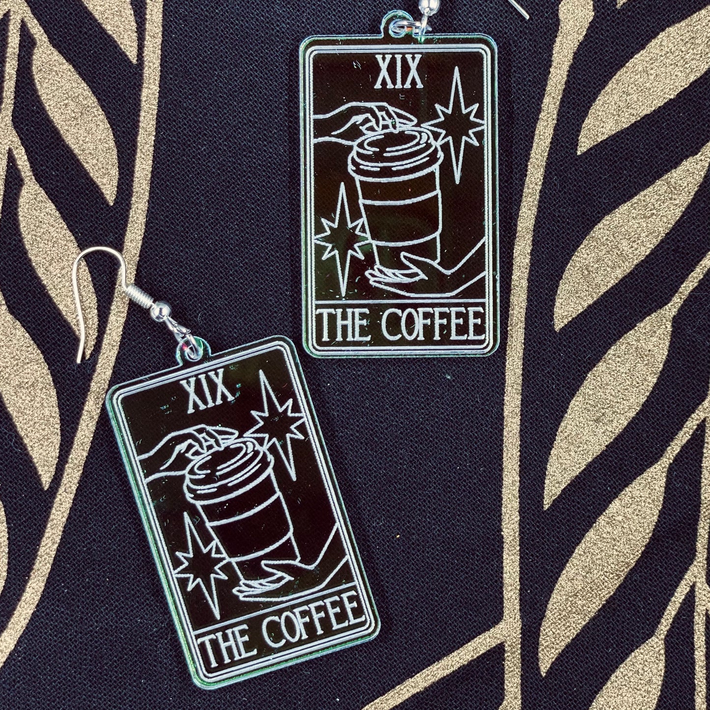 The Coffee Cup Tarot Card Iridescent Earrings