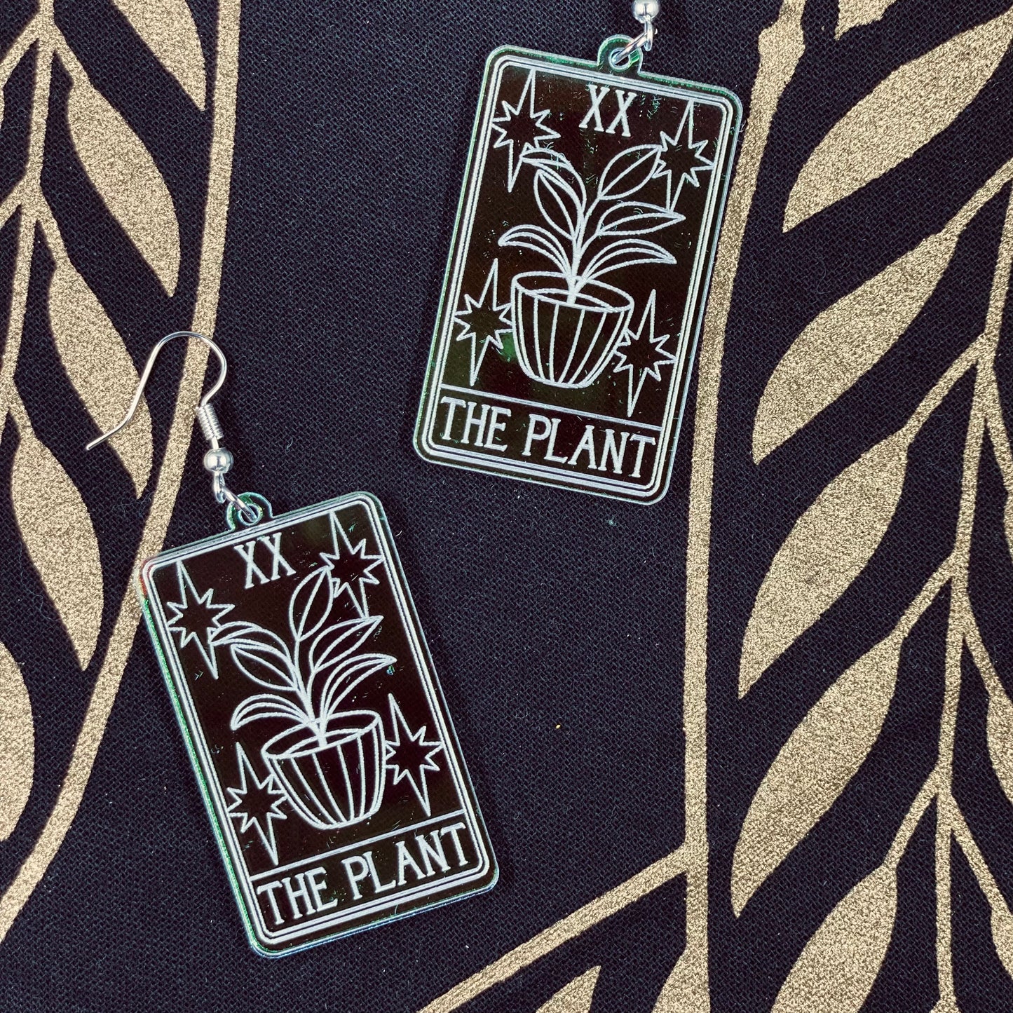 The Plant Tarot Card Iridescent Earrings