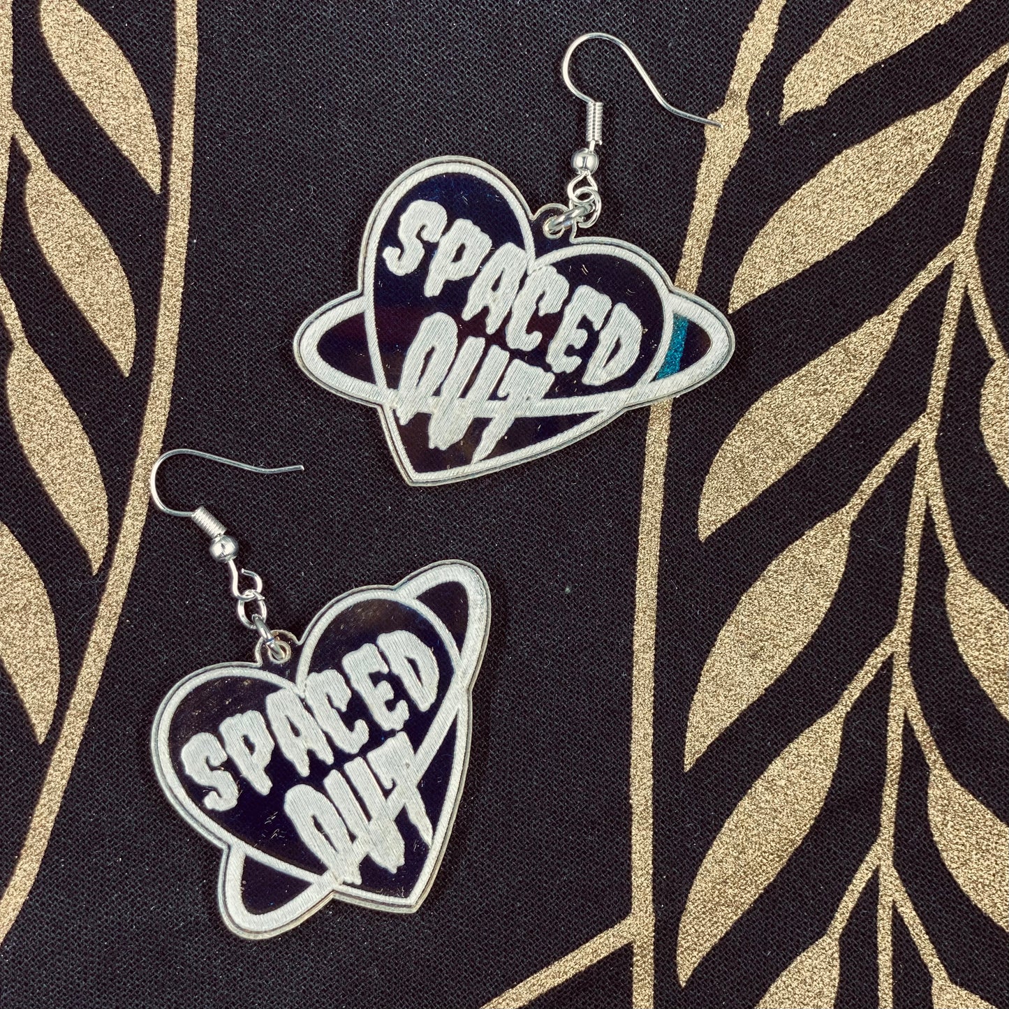 Iridescent Spaced Out Heart Earrings