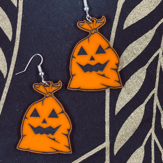 Halloween Trash Bag Earrings