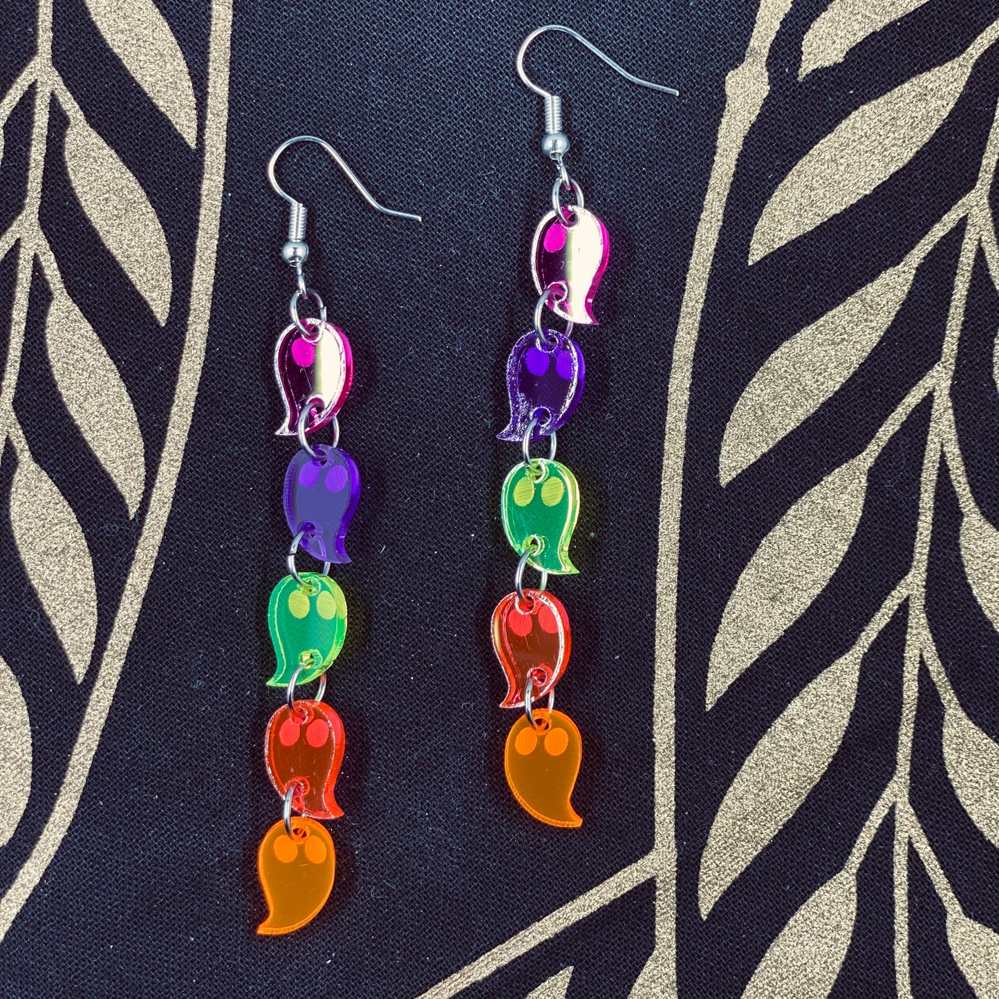 Neon Ghost Dangle Earrings