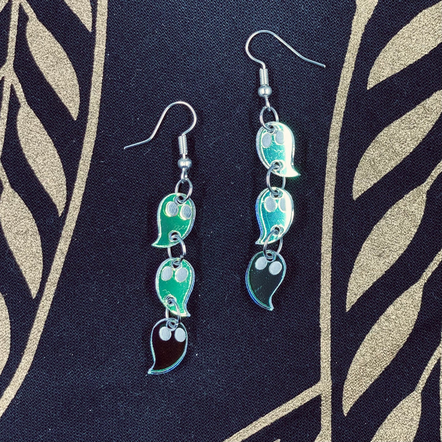 Iridescent Ghost Dangle Earrings