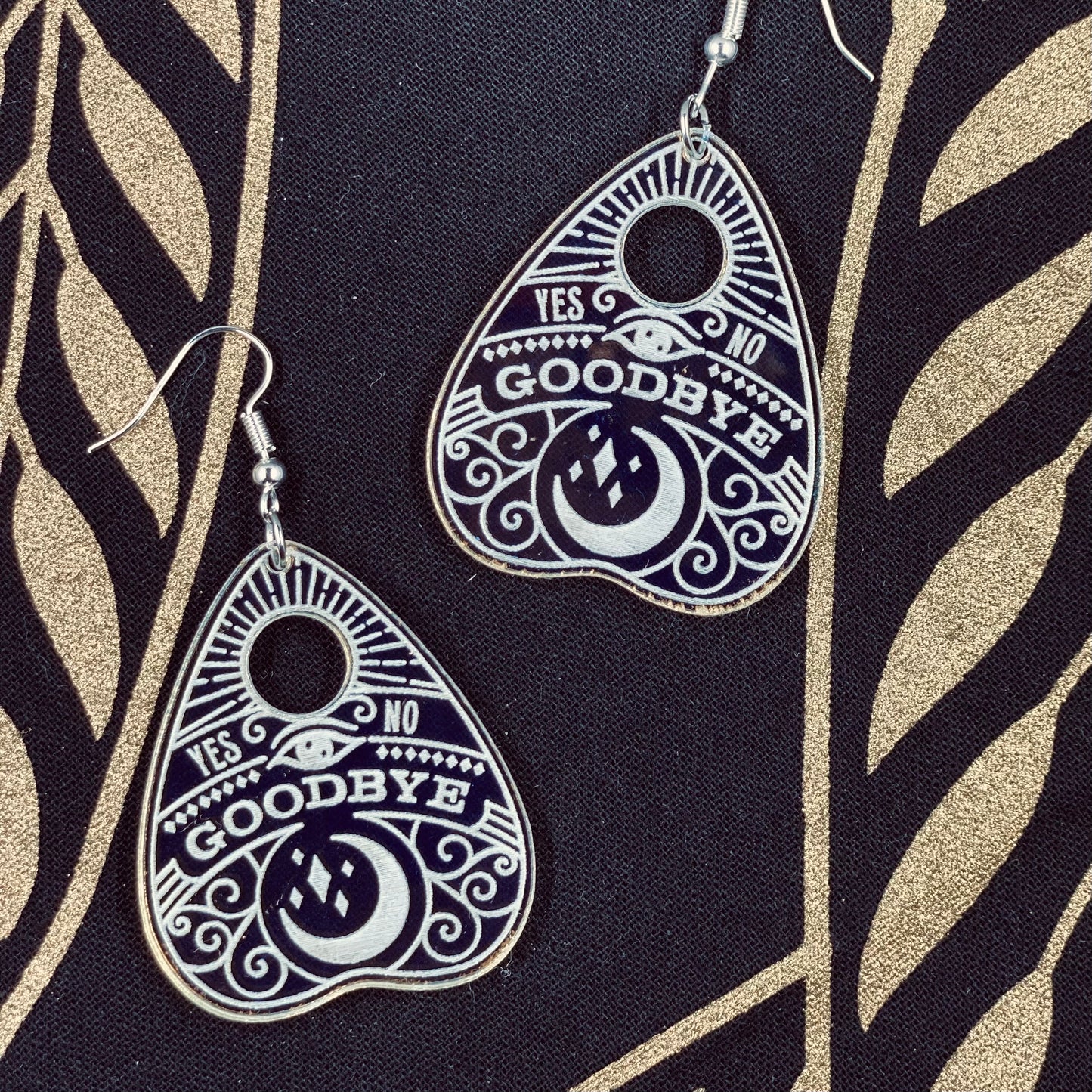 Iridescent Ouija Planchette Earrings