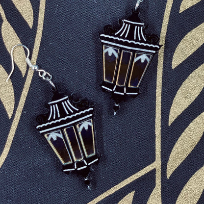 Iridescent Light Victorian Lantern Earrings