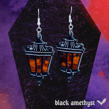 Amber Light Victorian Lantern Earrings