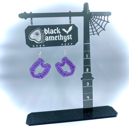 Purple Vampire Teeth Earrings