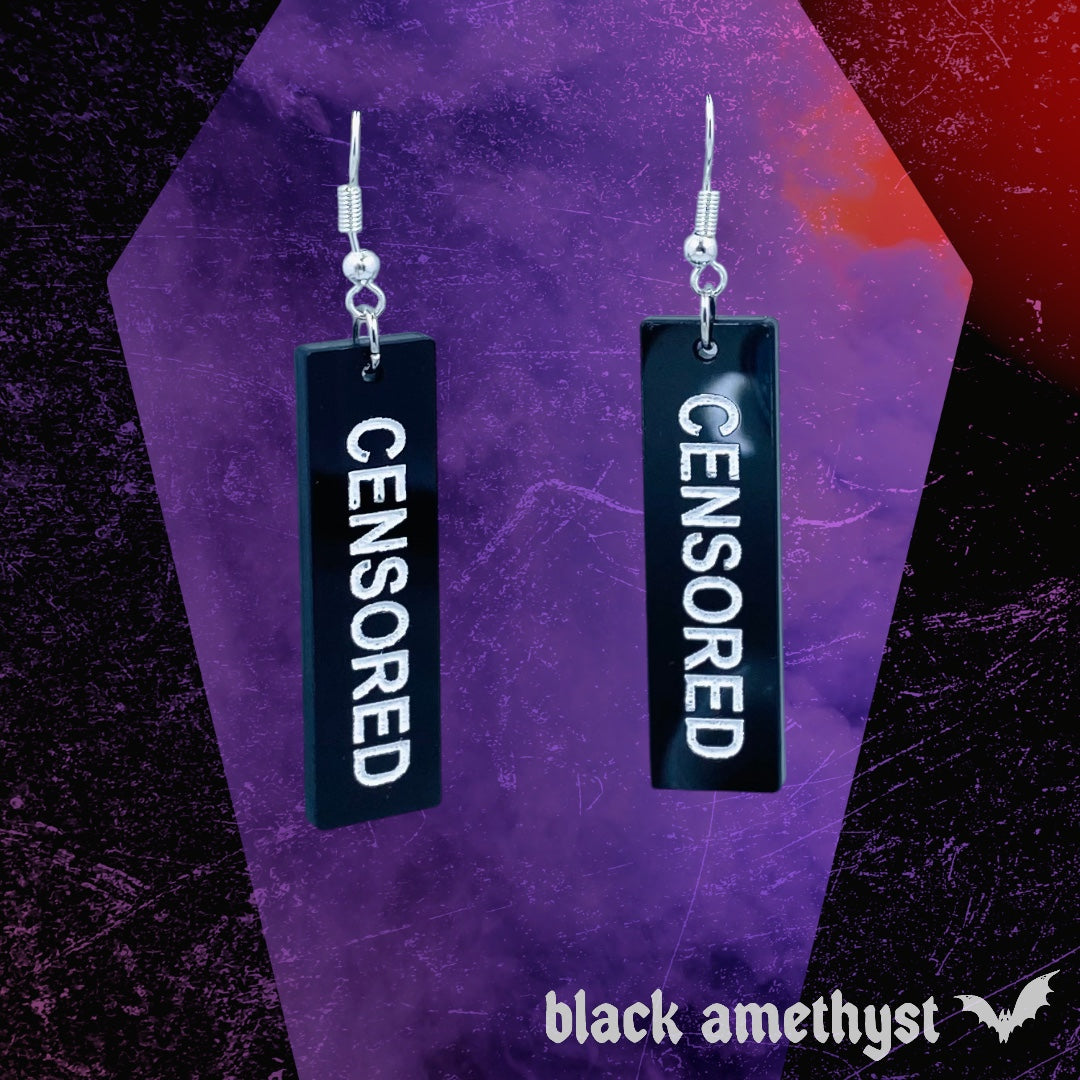 Censor Bar Earrings