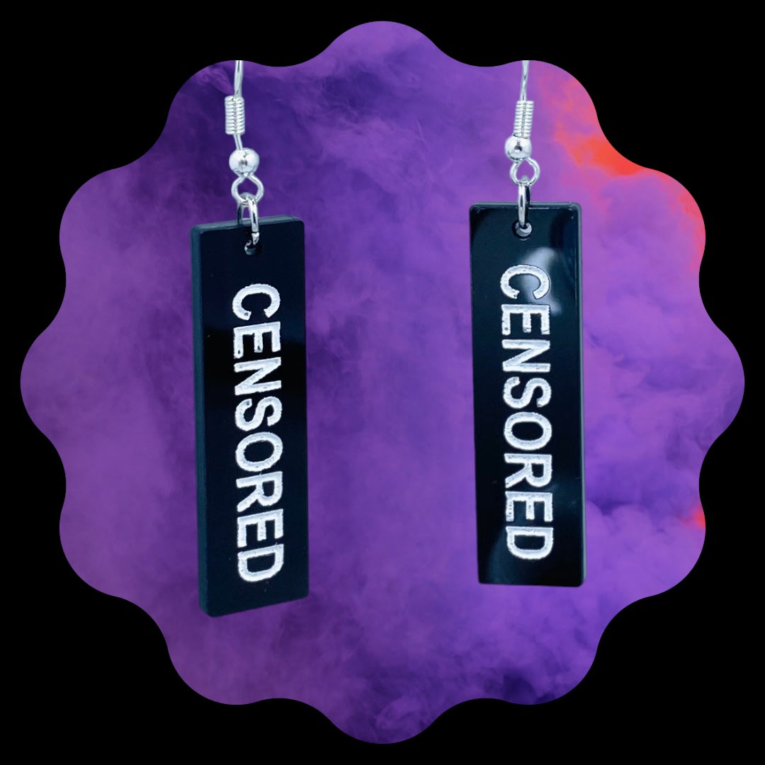 Censor Bar Earrings