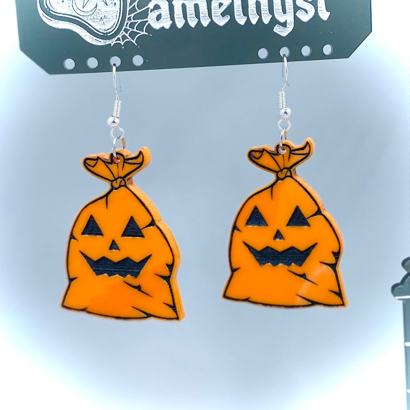 Halloween Trash Bag Earrings