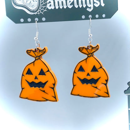 Halloween Trash Bag Earrings