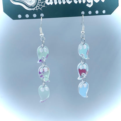 Iridescent Ghost Dangle Earrings