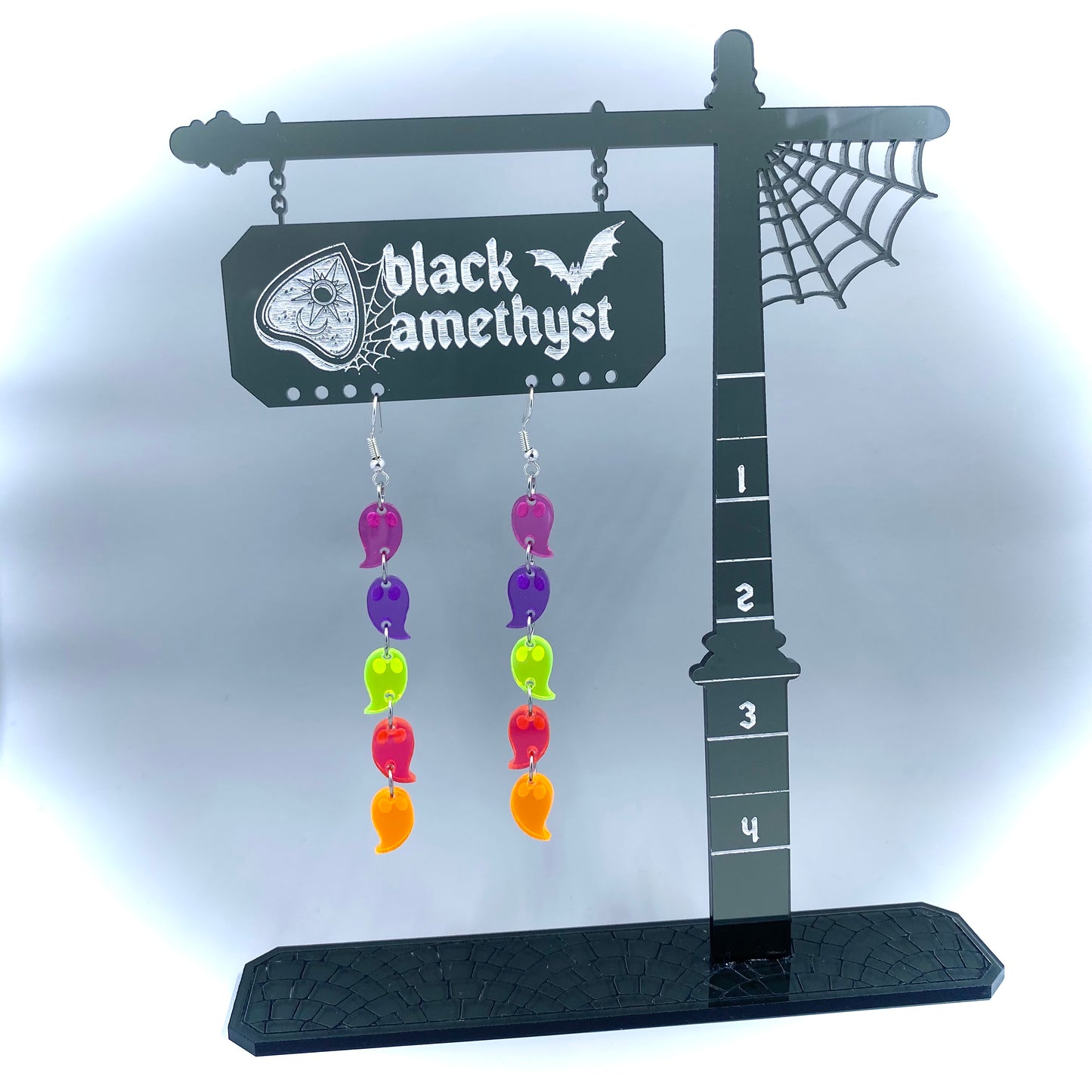 Neon Ghost Dangle Earrings