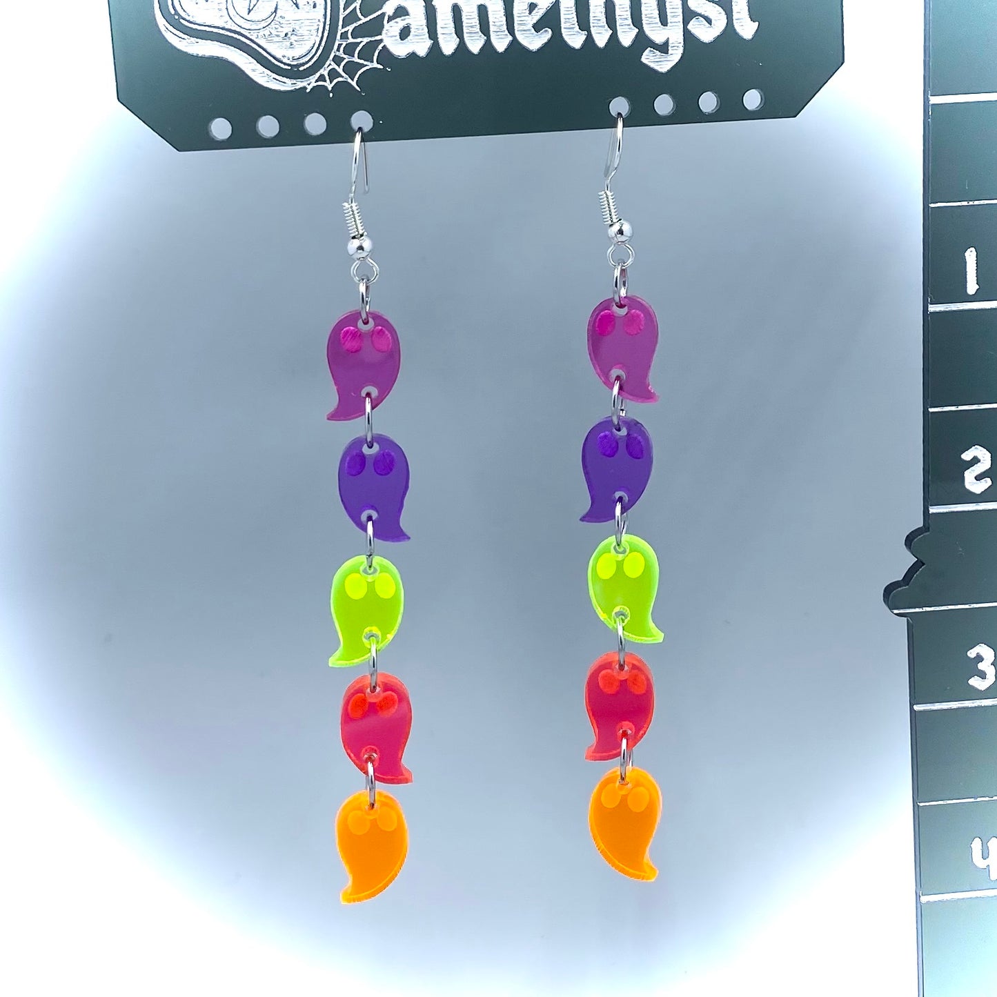 Neon Ghost Dangle Earrings