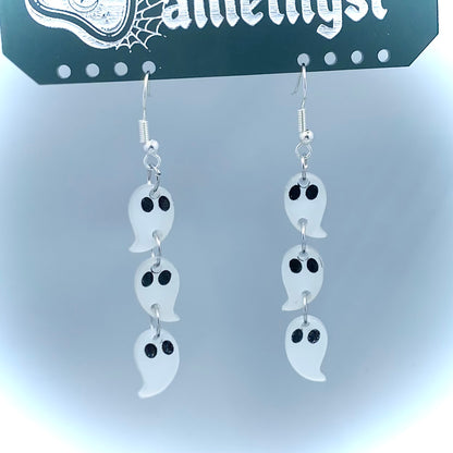 Glow in the Dark Ghost Dangle Earrings