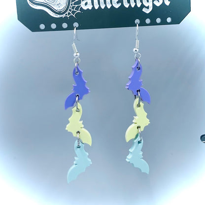 Pastel Bat Dangle Earrings