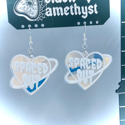 Iridescent Spaced Out Heart Earrings