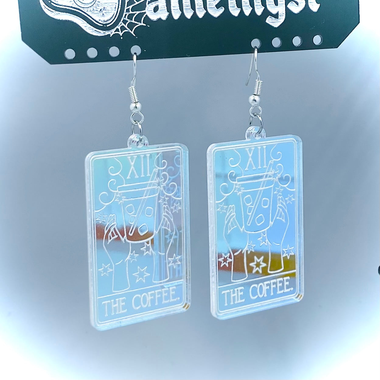 The Iced Coffee Tarot Card Iridescent Earrings