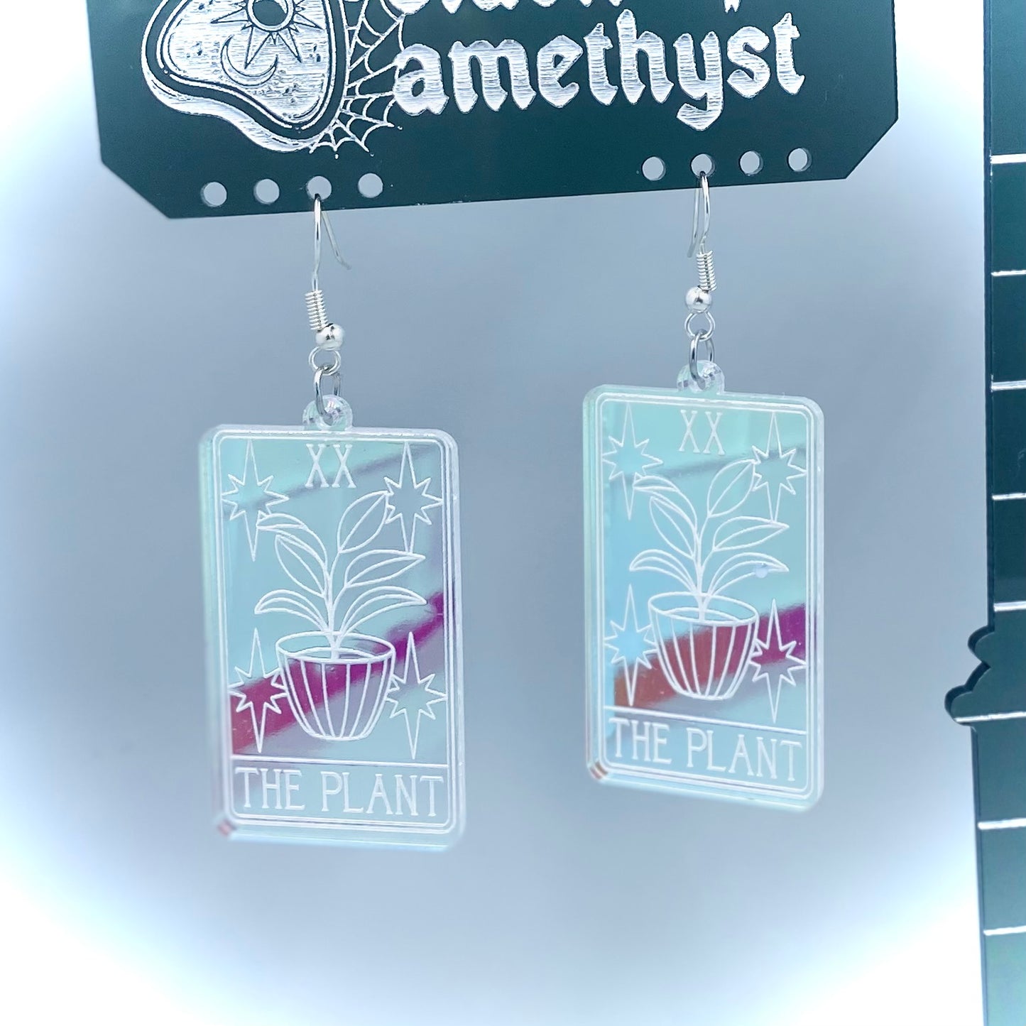 The Plant Tarot Card Iridescent Earrings