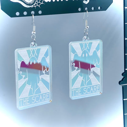 The Scare Ghost Tarot Card Iridescent Earrings