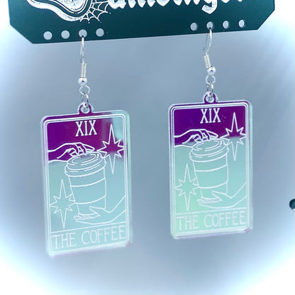 The Coffee Cup Tarot Card Iridescent Earrings