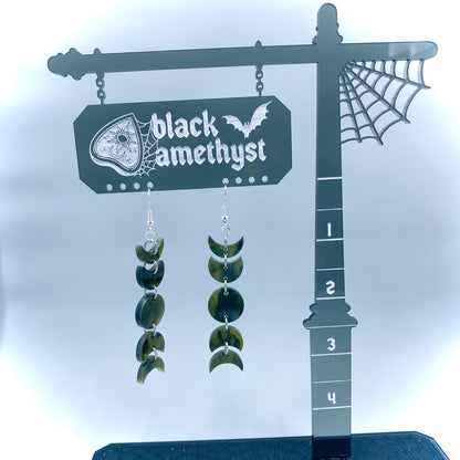 Sludge Drip Moon Phases Dangle Earrings