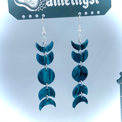 Magic Forest Moon Phases Dangle Earrings