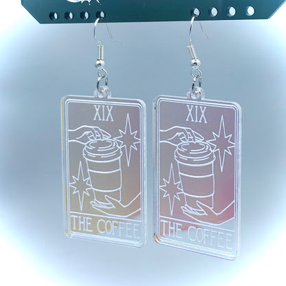 The Coffee Cup Tarot Card Iridescent Earrings