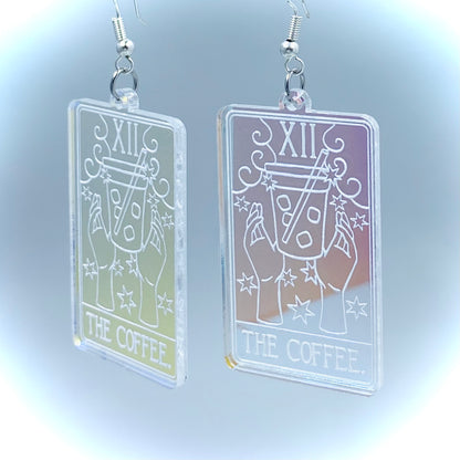 The Iced Coffee Tarot Card Iridescent Earrings