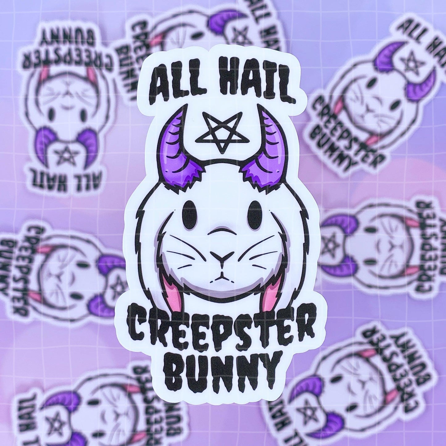 Black Amethyst All Hail the Creepster Bunny Vinyl Sticker 