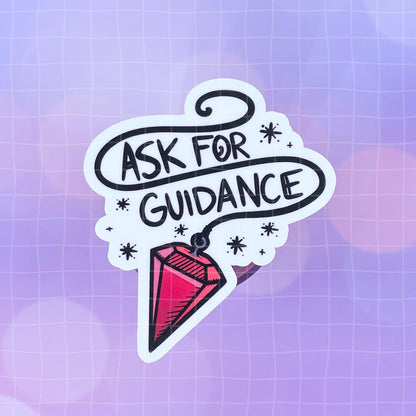 Black Amethyst Ask for Guidance Crystal Pendulum Vinyl Sticker 