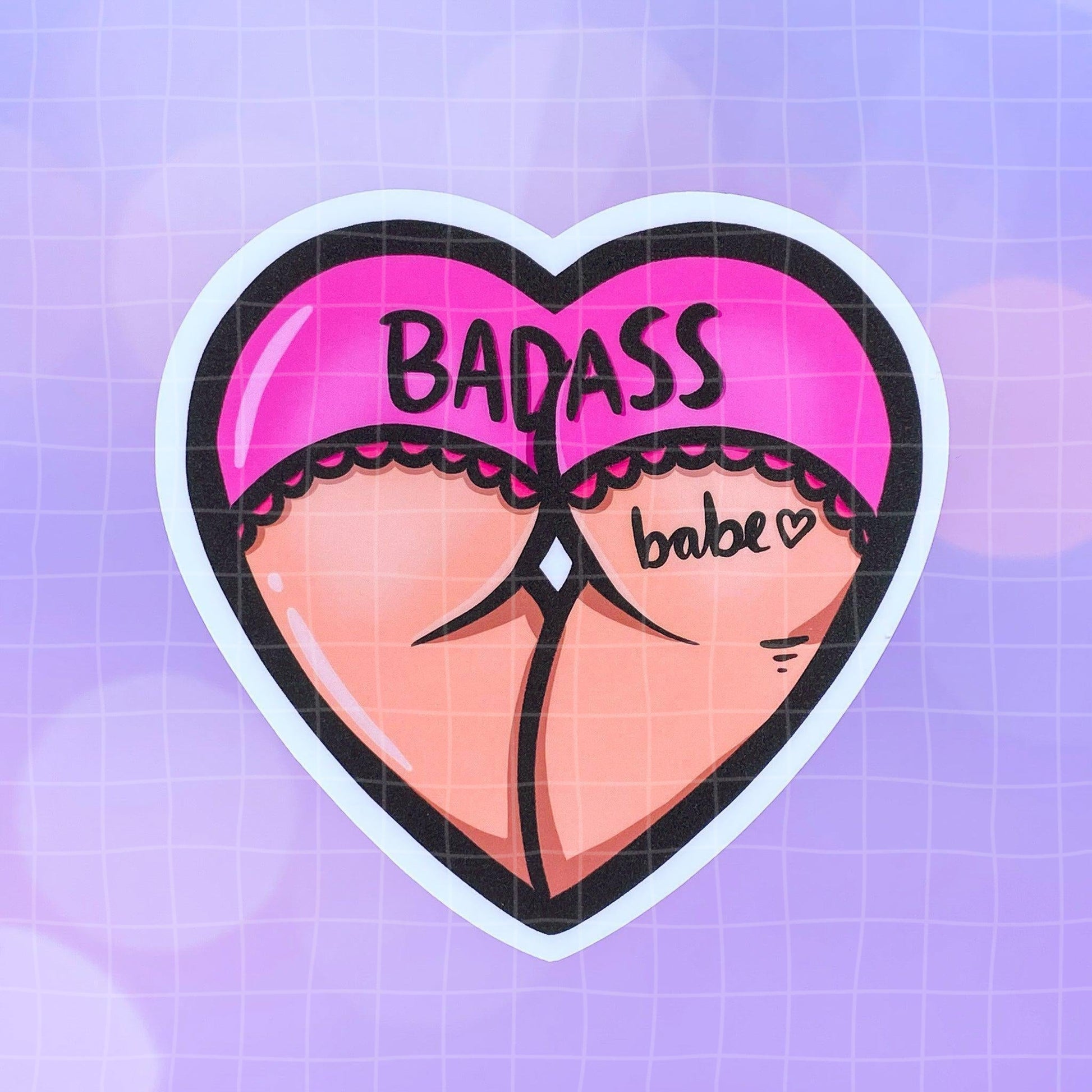 Black Amethyst Badass Babe Butt Vinyl Sticker 