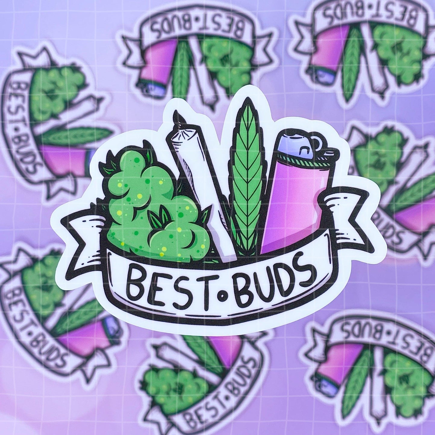 Black Amethyst Best Buds Vinyl Sticker- 2 Variations! Regular