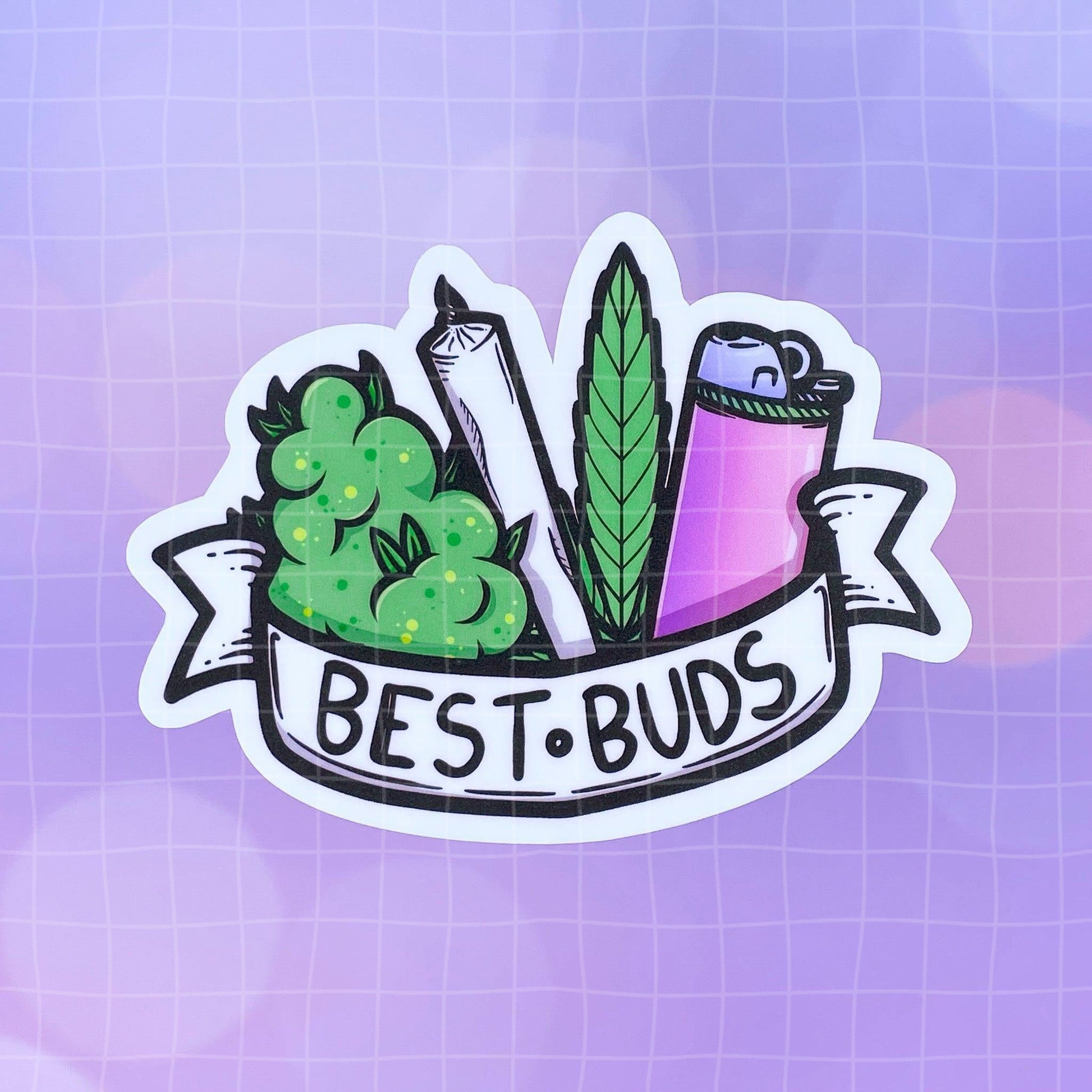 Black Amethyst Best Buds Vinyl Sticker- 2 Variations! 