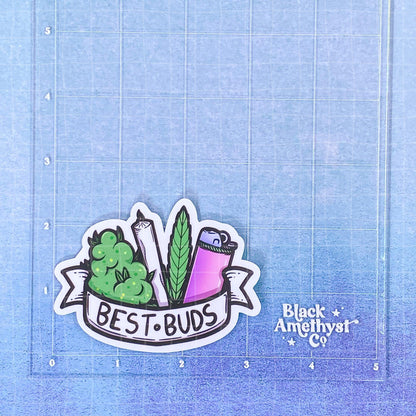 Black Amethyst Best Buds Vinyl Sticker- 2 Variations! 