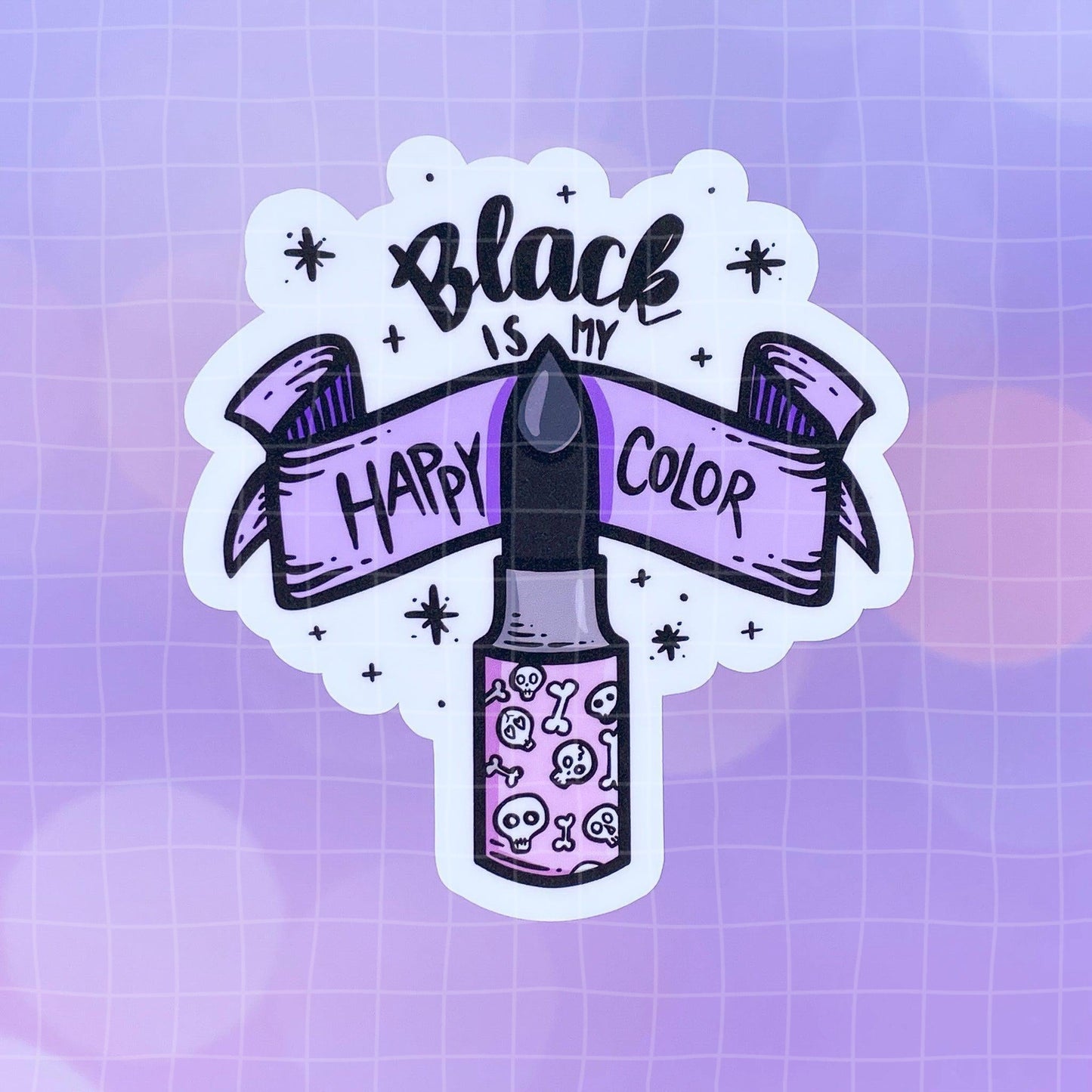 Black Amethyst Black is my Happy Color Vinyl Sticker 