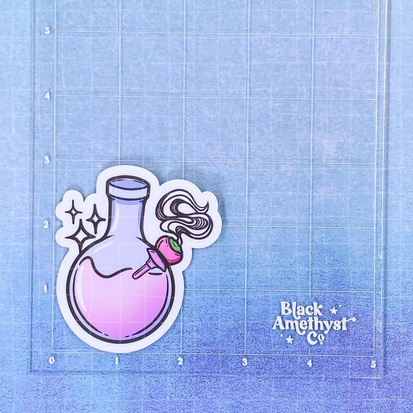 Black Amethyst Bong Vinyl Sticker 