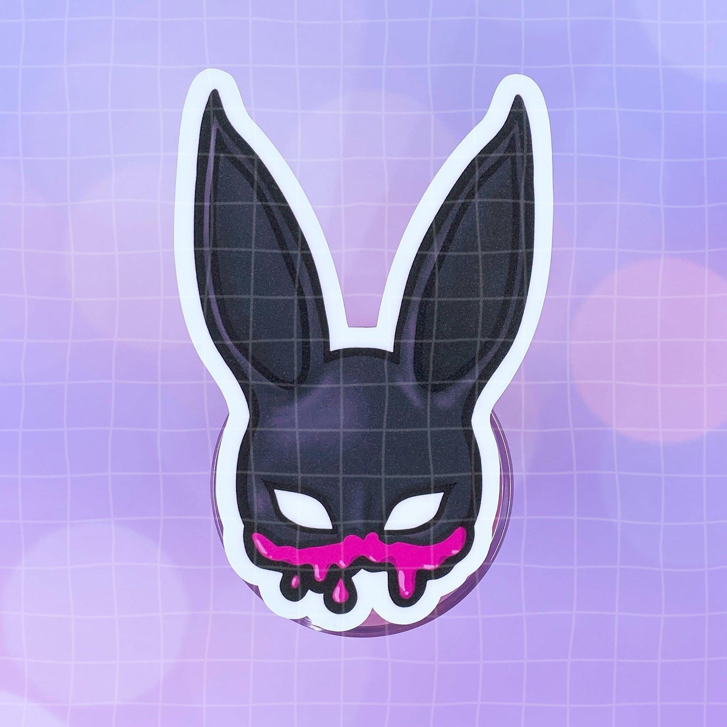 Black Amethyst Bunny Mask Vinyl Sticker 