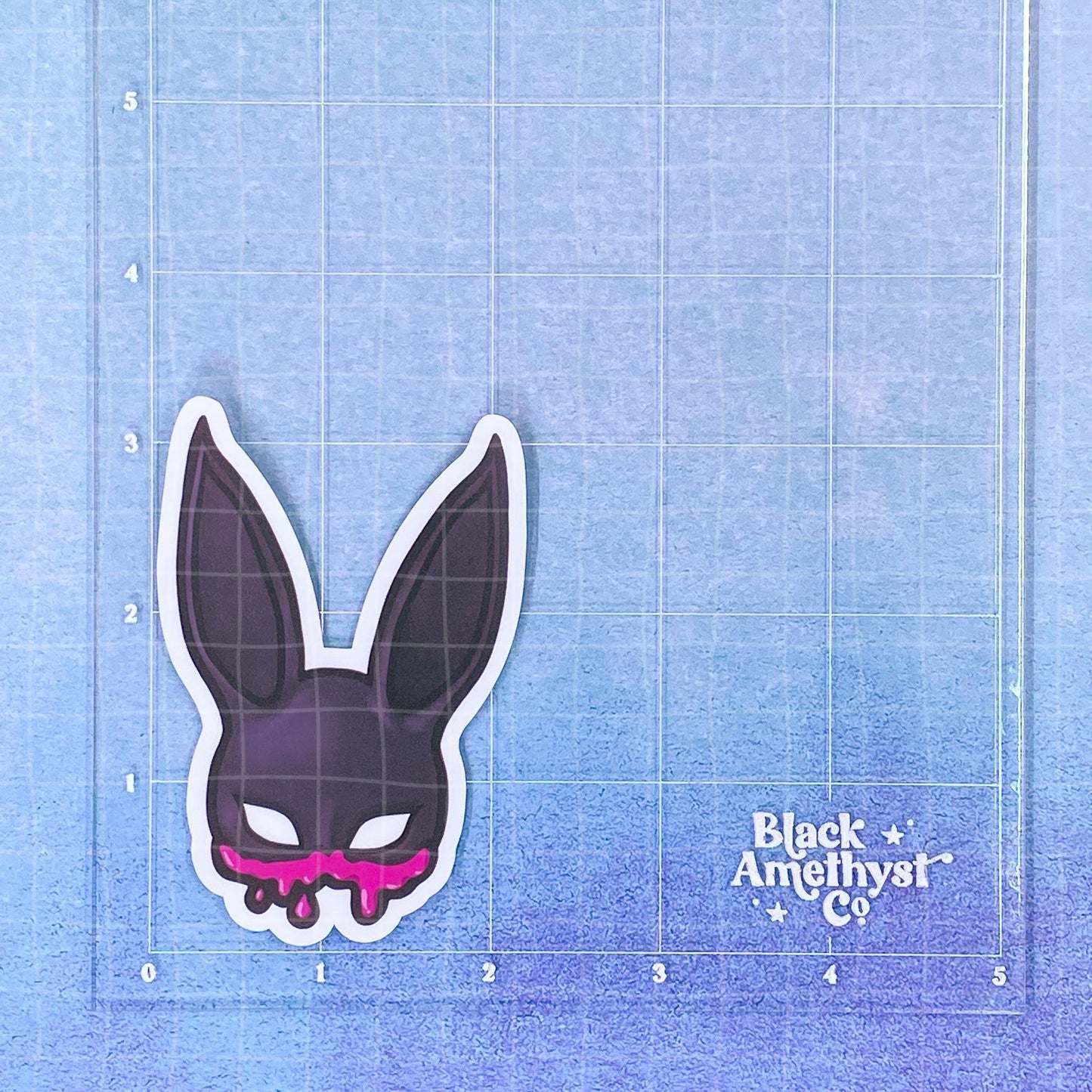 Black Amethyst Bunny Mask Vinyl Sticker 