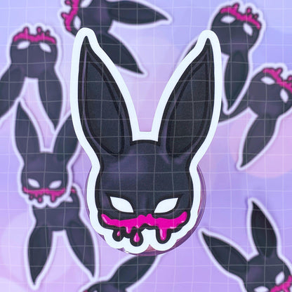 Black Amethyst Bunny Mask Vinyl Sticker 