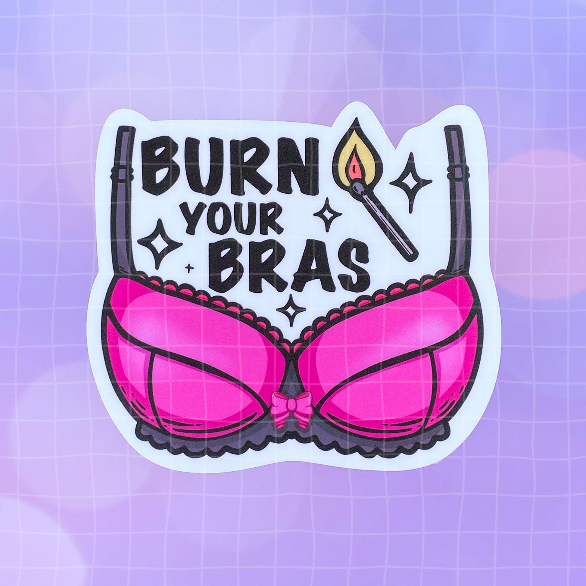 Black Amethyst Burn Your Bras Vinyl Sticker 