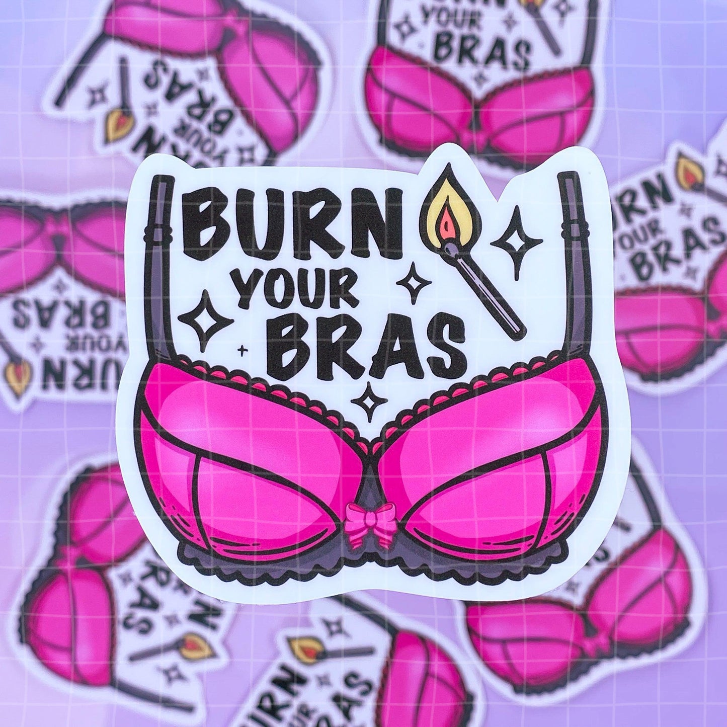 Black Amethyst Burn Your Bras Vinyl Sticker 