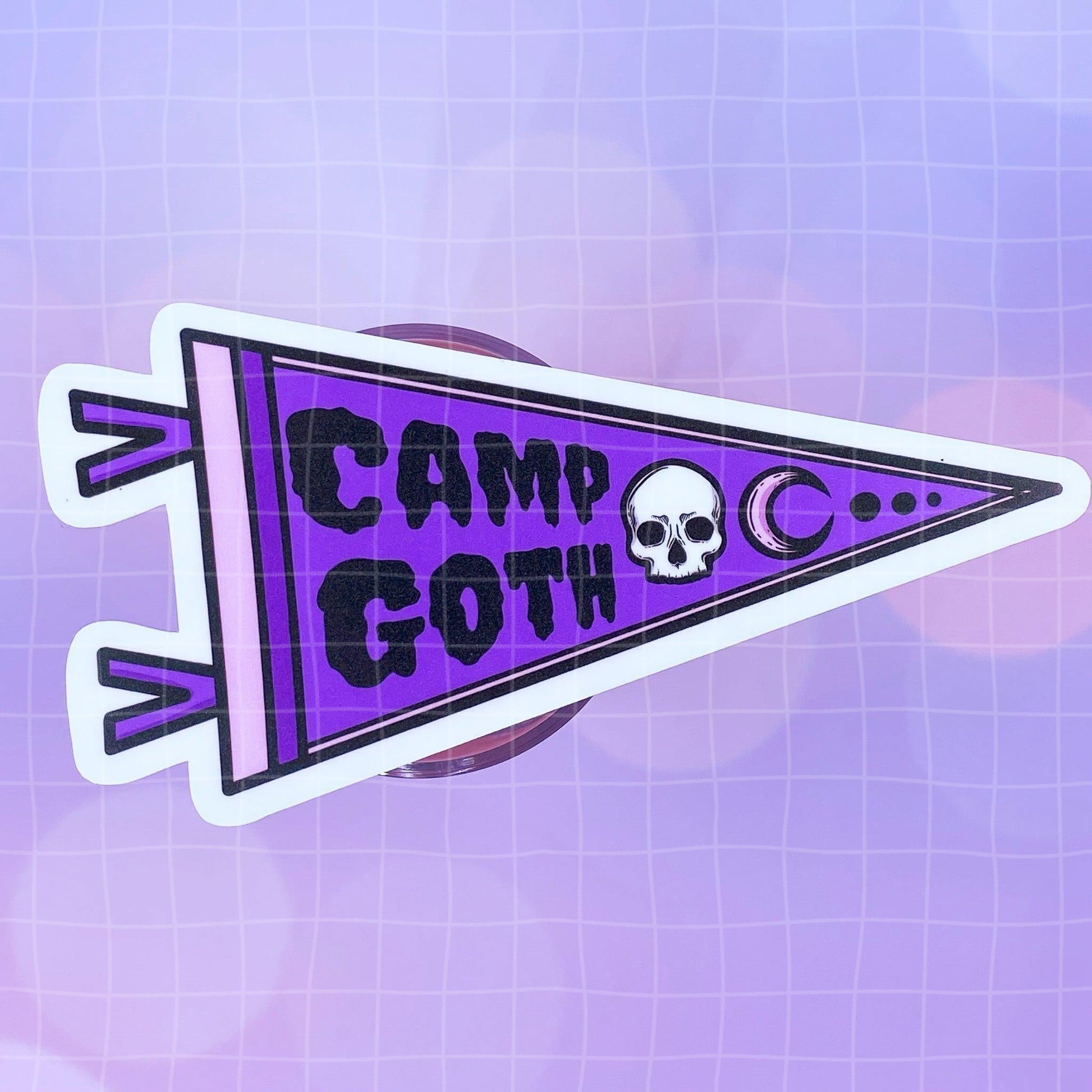 Black Amethyst Camp Goth Pennant Vinyl Sticker 