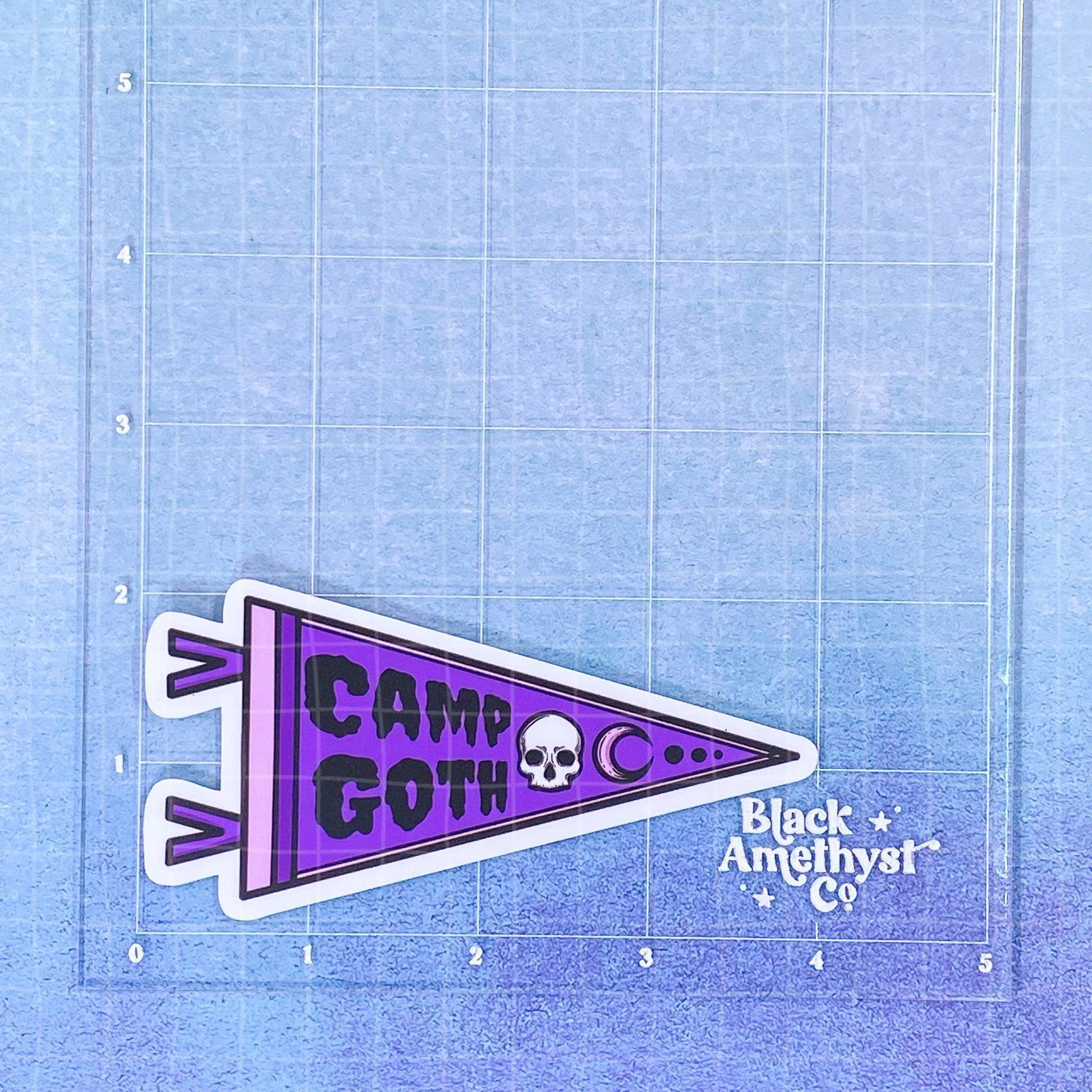 Black Amethyst Camp Goth Pennant Vinyl Sticker 